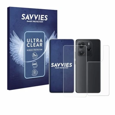 Afbeelding van Savvies Screenprotector voor Xiaomi Redmi Note 14 (Voor+Achter) Folie Beschermfolie transparant (18 Stuks)