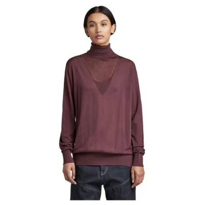 Afbeelding van G STAR RAW Dames Core R Neck Knit Sweater Purper (carbon purple D166 0013), S, Paars S