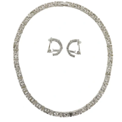 Afbeelding van Behave Set ketting oorclips clip oorbellen schakelketting zilver kleur dames metaal 2delig