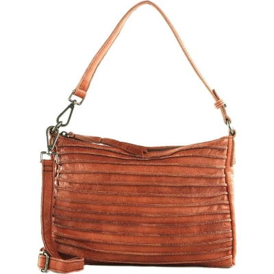 Afbeelding van FREDsBRUDER Leren Schoudertas Riffel Crossbag Rustic Orange Terracotta