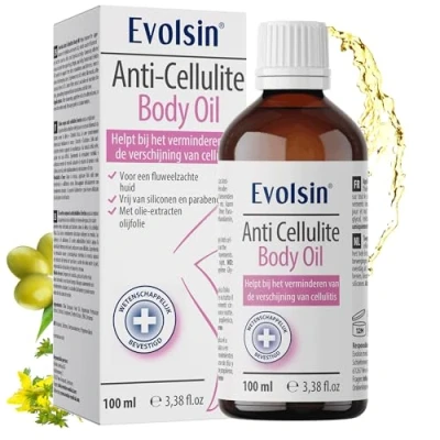 Afbeelding van Evolsin® Anti cellulitis olie voor buik, benen en billen, vermindert cellulitis/sinaasappelhuid, 99% natuurlijke ingrediënten, alternatief crèmegel, 100 ml