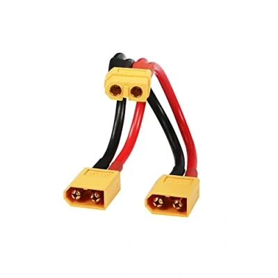 Afbeelding van RIIEYOCA XT60 Parallelle batterijaansluiting adapter dual extension Y splitter 1 bus naar 2 stekkers 14AWG kabel voor RC modus helikopter quadcopter