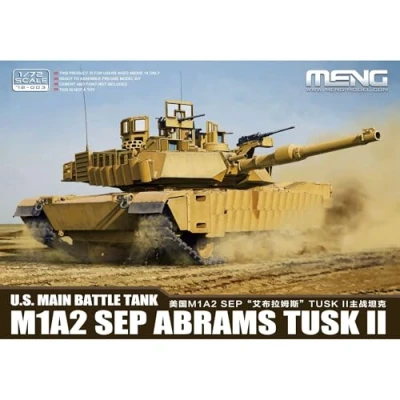 Afbeelding van 1:72 MENG 72003 U.S. Main Battle Tank M1A2 SEP ABRAMS TUSK II Plastic Modelbouwpakket