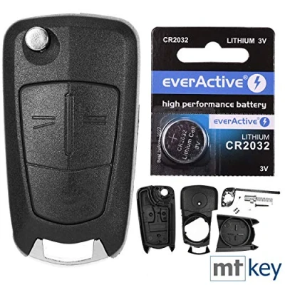 Afbeelding van Folding key huisvesting toets op de afstandsbediening auto sleutel leeg 2 knoppen HU100 + accu compatible met Opel