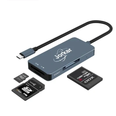 Afbeelding van Jorkar XQD kaartlezer, 3 in 1 &amp; SD Micro TF USB C voor camerakaartlezer, compatibel met Sony Nikon camera&#039;s (niet CFexpress kaart)