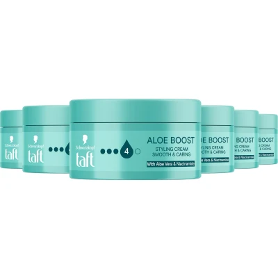 Afbeelding van Taft Aloe Boost Styling Cream Haarstyling 6 x 100ml Voordeelverpakking