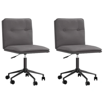 Afbeelding van vidaXL Eetkamerstoelen 2 st kunstleer grijs