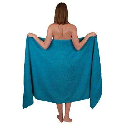 Afbeelding van Betz Palermo Badhanddoek, groot, XXL, afmetingen 100 x 200 cm, badhanddoeken, saunahanddoek, 100% katoen, kleur petrol