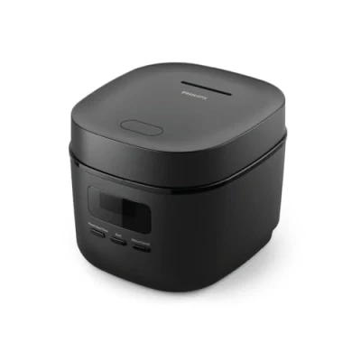 Afbeelding van Philips 3000 Series Mini Rijstkoker 0,54L, 5 laagse Bakuhanseki coating, 30 minuten snelkookstand, automatische menu&#039;s, zwart (HD3080/80)