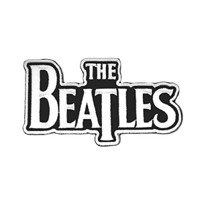 Afbeelding van The Beatles Patch Classic Drop T Band Logo Wit nieuw Officieel Die Cut Sew On