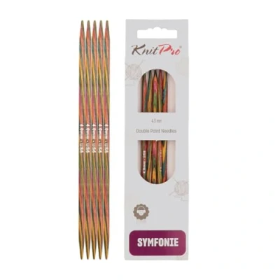 Afbeelding van KnitPro 15 cm x 4 mm Symfonie dubbelpuntige naalden, meerkleurig