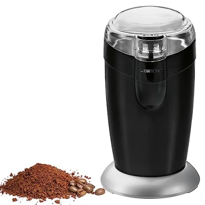Afbeelding van Clatronic KSW 3306 elektrische koffiemolen met slagmechanisme, 40 g capaciteit, impulswerking, zwart roestvrij staal