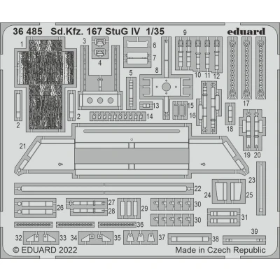 Afbeelding van 1:35 Eduard 36485 Accessoires for Sd. Kfz. 167 StuG IV Rye Field Model Photo etch