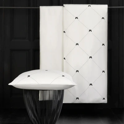 Afbeelding van Dekbedovertrek De Witte Lietaer Butterflies Meteorit Off White Satijn 140 x 200 / 220 cm 1 Persoons