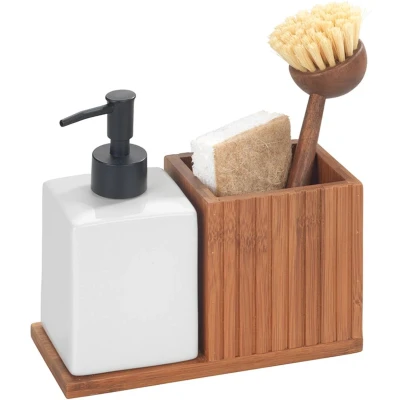 Afbeelding van Afwasmiddel en zeep dispenser met afwasborstelhouder Wenko 500 ml
