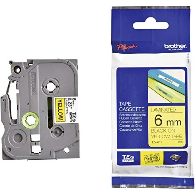 Afbeelding van Brother TZE611 Lint Zwart/Geel