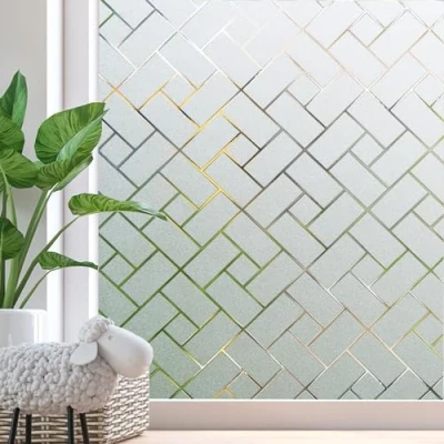 Afbeelding van Zindoo Privacy Frosted Window Film Vlek Glas Venster Cling No Lijm Statische Decoratieve Raambekleding Raamstickers Zelfklevende voor Thuiskantoor School (44,5 x 300 CM)