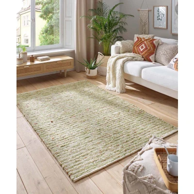 Afbeelding van Wollen Vloerkleed Thora Groen 130x190 Cm