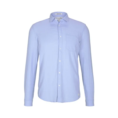 Afbeelding van TOM TAILOR Denim Mannen Fijn gestructureerd overhemd van biologisch katoen 1023839, 25846 Light Blue Dobby Structure, XL