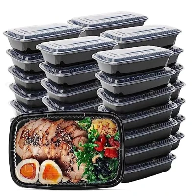 Afbeelding van WUHUIXOZ 50 Pack 32 oz Maaltijd Prep Container, Voedsel Opslag Containers met Deksels, Bento Box Herbruikbare Plastic Lunch Keuken Afhaaldoos Magnetron Vaatwasser Vriezer Veilig