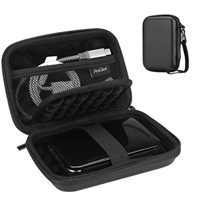 Afbeelding van ProCase Draagbare Externe Hard Drive Case 2.5 Inch, voor HDD SSD Mijn Paspoort Seagate Backup Western Digital WD Elements Toshiba Hitachi Samsung Canvio Basics 500G 1TB 2TB 3TB 4TB Zwart