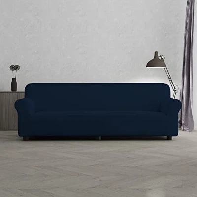 Afbeelding van Italian Bed Linen Bankovertrek, bi elastisch, voor 4 zitsbank, donkerblauw