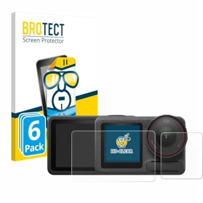Afbeelding van BROTECT Screenprotector voor DJI Osmo Action 5 Pro (case friendly) Folie Beschermfolie transparant (6 Stuks)