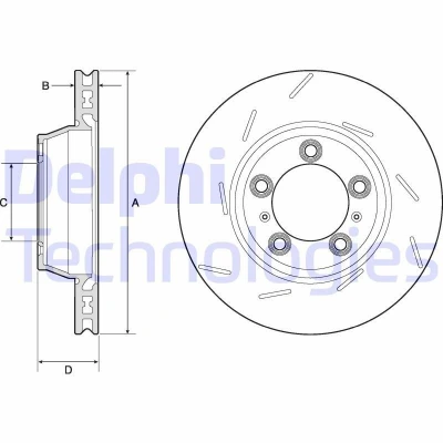 Afbeelding van Delphi Diesel Remschijven BG9164C