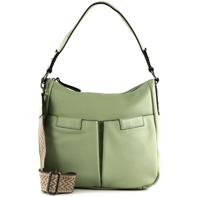 Afbeelding van FREDsBRUDER Leren Schoudertas Crilly Hobo Bag Ice Green Lichtgroen