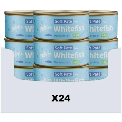 Afbeelding van 24x Prins Soft Paté Kattenvoer Nat Witvis 70 gr