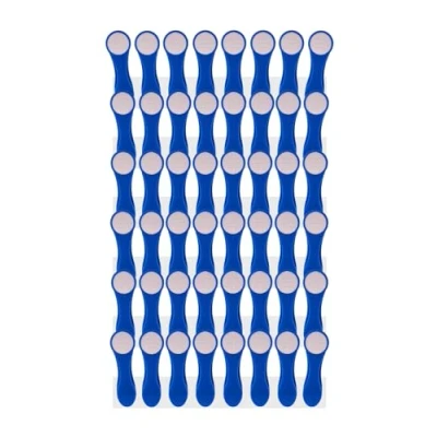 Afbeelding van 48 wasknijpers, wasclips met spiraalveren van roestvrij staal en softgrip, blauw/wit