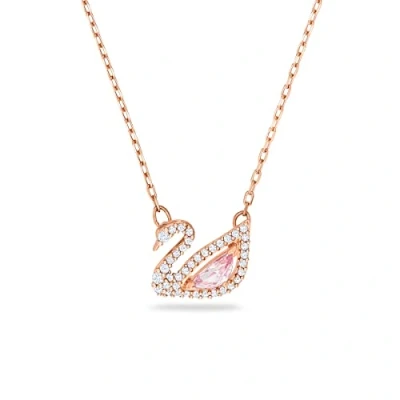 Afbeelding van Swarovski Dazzling Swan ketting, Zwaan, Roze, Roségoudkleurige toplaag