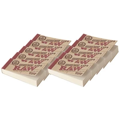 Afbeelding van Raw Vloei Geperforeerde Tips (10 Boekjes Van 50Ct)