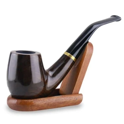 Afbeelding van Joyoldelf Tabakspijpen, handgemaakte ebbenhouten rookpijp met doos, perfect voor beginnende pijpkit om te roken, geschenkset