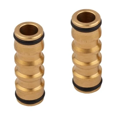 Afbeelding van Mivos 2 x messing slangconnector voor het aansluiten van waterslangen met gemonteerde snelkoppelingen, slangkoppeling slangverlenging, gemaakt hoogwaardig