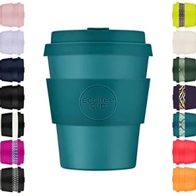 Afbeelding van Ecoffee Cup 8oz 240ml Herbruikbare Eco vriendelijke 100% Plantaardige Koffie met Siliconen Deksel &amp; Mouw Melamine Gratis Biologisch Afbreekbare Vaatwasser/Magnetron Safe Travel Mok, Bay of