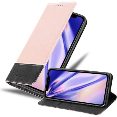Afbeelding van Cadorabo Hoesje geschikt voor Apple iPhone 11 in ROSE GOUD ZWART Beschermhoes met magnetische sluiting, standfunctie en kaartvakje Book Case Cover Etui