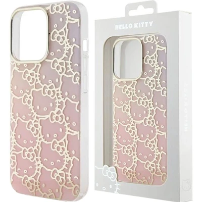 Afbeelding van Hello Kitty IML Gradient Electrop Crowded Headcase voor iPhone 15 roze