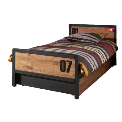 Afbeelding van De ALEX combinatie bestaat uit een bed 90x200cm, lattenbodem kader 13l en lade rolbed
