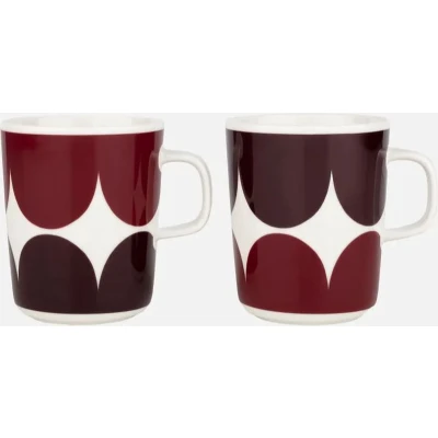 Afbeelding van Marimekko Härkä Mok 25cl Bordeaux Wijnrood Set van 2