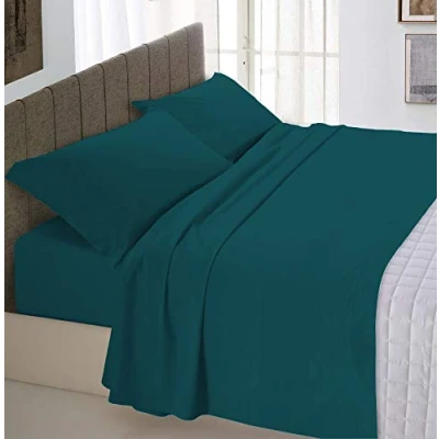 Afbeelding van Max Color Bed linen set (flat 250x300, fitted sheet 170x200cm+2 pillowcases 52x82cm), petrol green, Cotton, DOUBLE