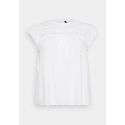 Afbeelding van Vero Moda Curve Vmdebbie Pleat Tshirt print, Dames, Maat: 46, Snow white