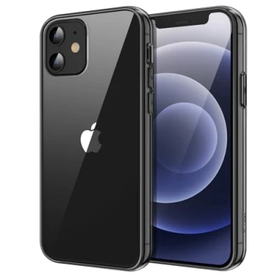 Afbeelding van JETech Hoesje voor iPhone 12 mini 5,4 Inch, Schokbestendige Transparante Bumper Case, Antikras Doorzichtige Achterkant (Zwart)