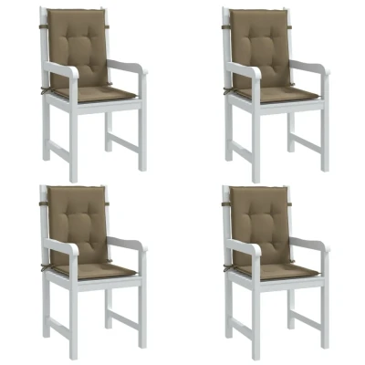 Afbeelding van Stoelkussens 4 st lage rug 100x50x4 cm stof gemêleerd taupe