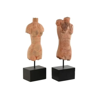 Afbeelding van Decoratieve figuren Home ESPRIT Bruin Zwart Vrouw Mannen 13 x 9 40 cm (2 Stuks)