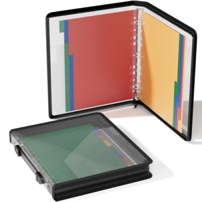 Afbeelding van ABC life Ringband (PP, DIN A4), met ritssluiting, 8 invoerbare kunststof verdelers, 3 ringen, transparante ringband, documentenmap, optimaal gebruik op kantoor, school, zwart
