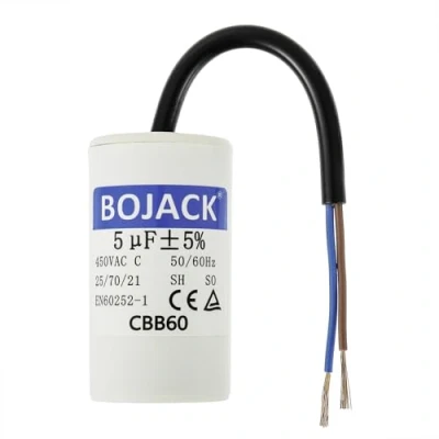 Afbeelding van BOJACK CBB60 450V 5uf condensatorstarter elektromotor, 50/60HZ aanloopcondensator met draad