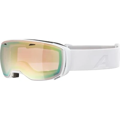 Afbeelding van ALPINA ESTETICA QV OTG skibril met gespiegelde, zelfkleurende en contrastversterkende 100% uv bescherming voor volwassenen, wit glanzend, eenheidsmaat