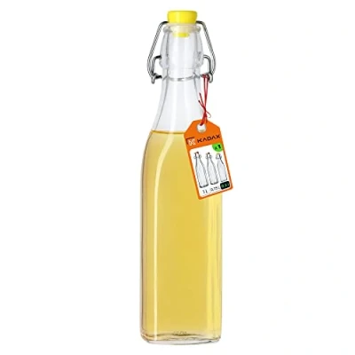 Afbeelding van Kadax Universele fles met beugelsluiting, dichte beugelfles, vintage glazen fles, drinkfles, likeurfles, sapfles, 500 ml, 1 stuk