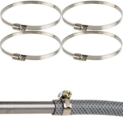 Afbeelding van Professionele slangklemmen, Slangklem Met wormaandrijving, Klembereik 110 130 mm set van 4 stuks, Uit staal W2, kruisgleuf, 9 Bandbreedte, Buisklemmen voor wasmachine, Tuin, Vaatwasser, Zwembad